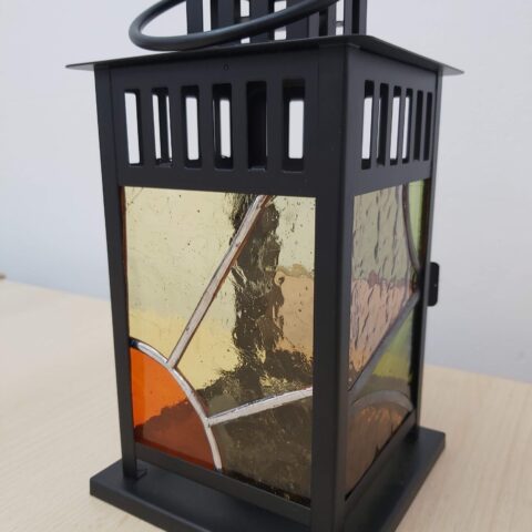 Stained glass lantern making workshop at Zantium Studios Peak District