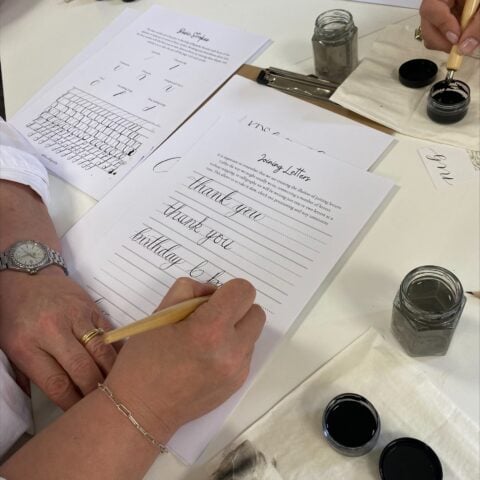 Pointed pen and ink calligraphy workshop with Kayleigh at Zantium