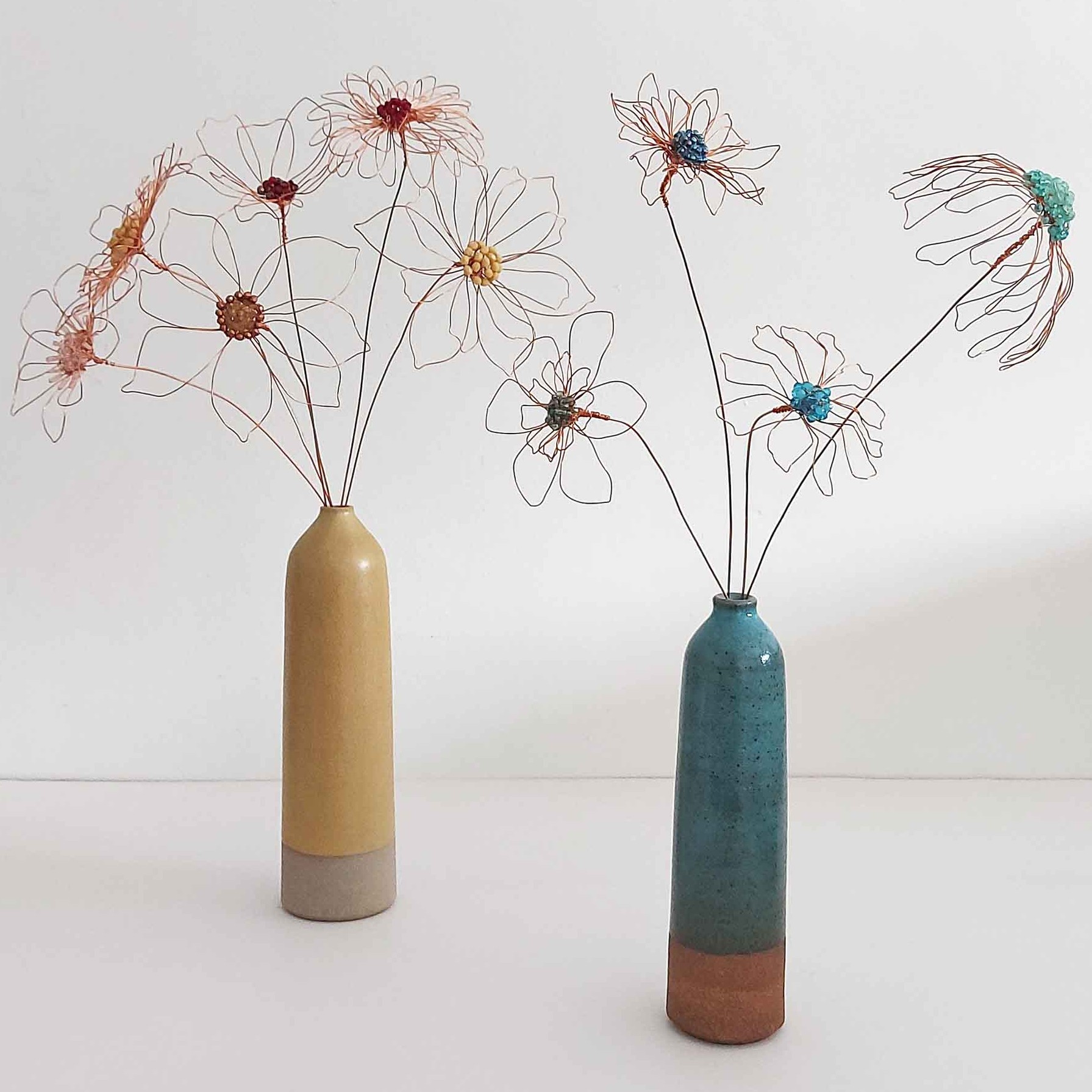 Beaded wire flowers course at Zantium Studios with Judith Brown